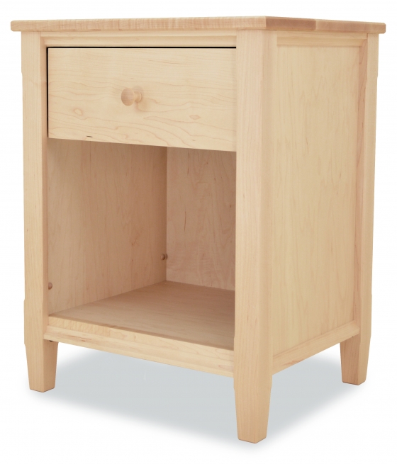 Nightstand Shaker One Drawer-Maple