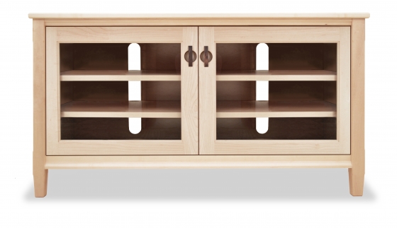 TV Console 1 with Glass Doors Shaker Maple