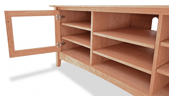 TV Console 2 Canterbury Cherry angle detail