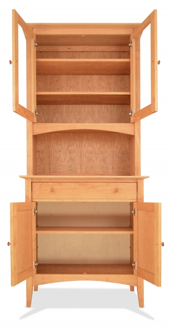 China Closet and Buffet Canterbury Cherry open