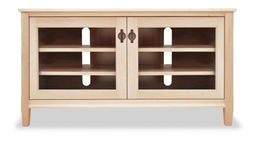 TV Console 1 with Glass Doors Shaker Maple