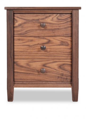 Nightstand 3 Drawer Shaker Walnut