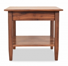 End Table Shaker with Shelf-Walnut