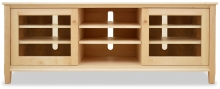 TV Console 2 Shaker Maple with Glass Doors