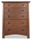 Chest  5 Drawer Harvestmoon Walnut