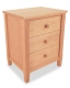 Nightstand 3 Drawer Shaker Cherry angle