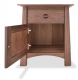Nightstand 1 Drawer and Door Harvestmoon walnut open